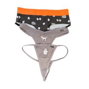 VS PINK S/M Spooky Cute Panty Bundle 4 Rare Seasonal Limited Goth Emo Intimates